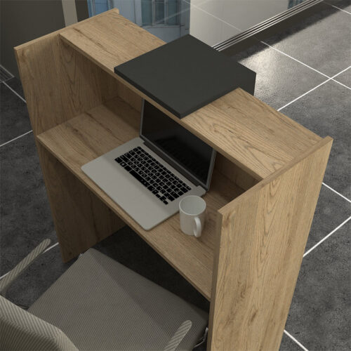 GP042-03442-1 Γραφείο υποδοχής - reception Hola Megapap χρώμα sepet oak - ανθρακί 93,6x45,2x110,3εκ.