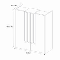 Γραφείο υποδοχής - reception Hola Megapap χρώμα sepet oak - ανθρακί 93,6x45,2x110,3εκ.
