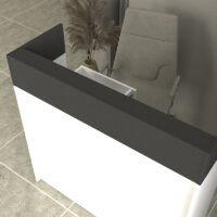 Γραφείο υποδοχής - reception Wilko Megapap με LED χρώμα λευκό - ανθρακί 113,6x42x110εκ.