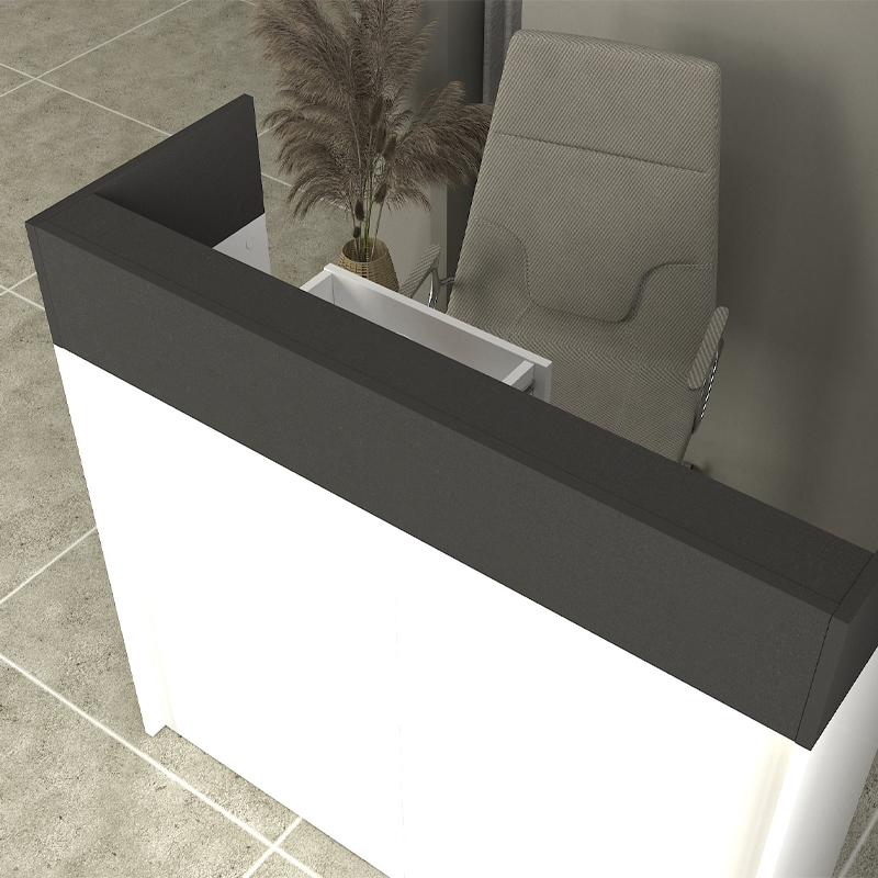 Γραφείο υποδοχής - reception Wilko Megapap με LED χρώμα λευκό - ανθρακί 113,6x42x110εκ.