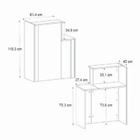 Γραφείο υποδοχής - reception Enter Megapap χρώμα sepet oak - ανθρακί 86,9x40x110,3εκ.