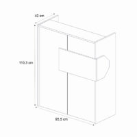 Γραφείο υποδοχής - reception Aloha Megapap με LED χρώμα ανθρακί - sepet oak 95,5x40x110,3εκ.