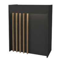 Γραφείο υποδοχής - reception Karibu Megapap με LED χρώμα ανθρακί - sepet oak 90x40x100εκ.