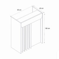 Γραφείο υποδοχής - reception Karibu Megapap με LED χρώμα ανθρακί - sepet oak 90x40x100εκ.