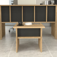 Τραπεζάκι σαλονιού - γραφείου Nika Megapap χρώμα sepet oak - ανθρακί 45x45x40εκ.