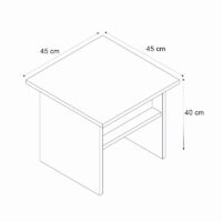 Τραπεζάκι σαλονιού - γραφείου Nika Megapap χρώμα sepet oak - ανθρακί 45x45x40εκ.