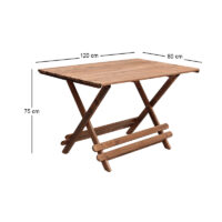 GP045-00081-5 Τραπέζι πτυσσόμενο Queen Megapap από ξύλο οξιάς σε χρώμα καρυδί εμποτισμού 120x80x75εκ.