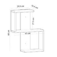 Ραφιέρα τοίχου Octa Megapap χρώμα sapphire oak 45x16,4x60εκ.