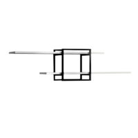 GP052-02132-2 Ραφιέρα τοίχου Mone Megapap χρώμα λευκό - μαύρο 120x18x30εκ.