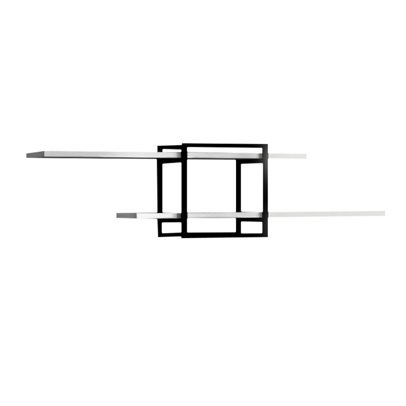 GP052-02132-2 Ραφιέρα τοίχου Mone Megapap χρώμα λευκό - μαύρο 120x18x30εκ.