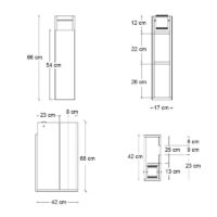 GP052-02171-4 Ντουλάπι μπάνιου Paper Megapap χρώμα λευκό 17x42x66εκ.