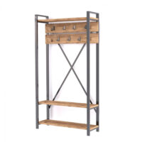 ΕΠΙΠΛΟ ΕΙΣΟΔΟΥ HM8943.01 NATURAL WOOD & ΜΑΥΡΟ  90x34x180 εκ.