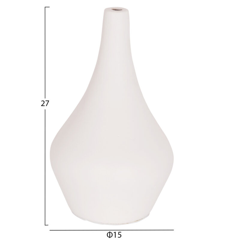 ΕΠΙΤΡΑΠΕΖΙΟ ΔΙΑΚΟΣΜΗΤΙΚΟ ΒΑΖΟ DENI HM4663.02S FIBER CEMENT ΣΕ ΛΕΥΚΟ--Φ15x27Υεκ.