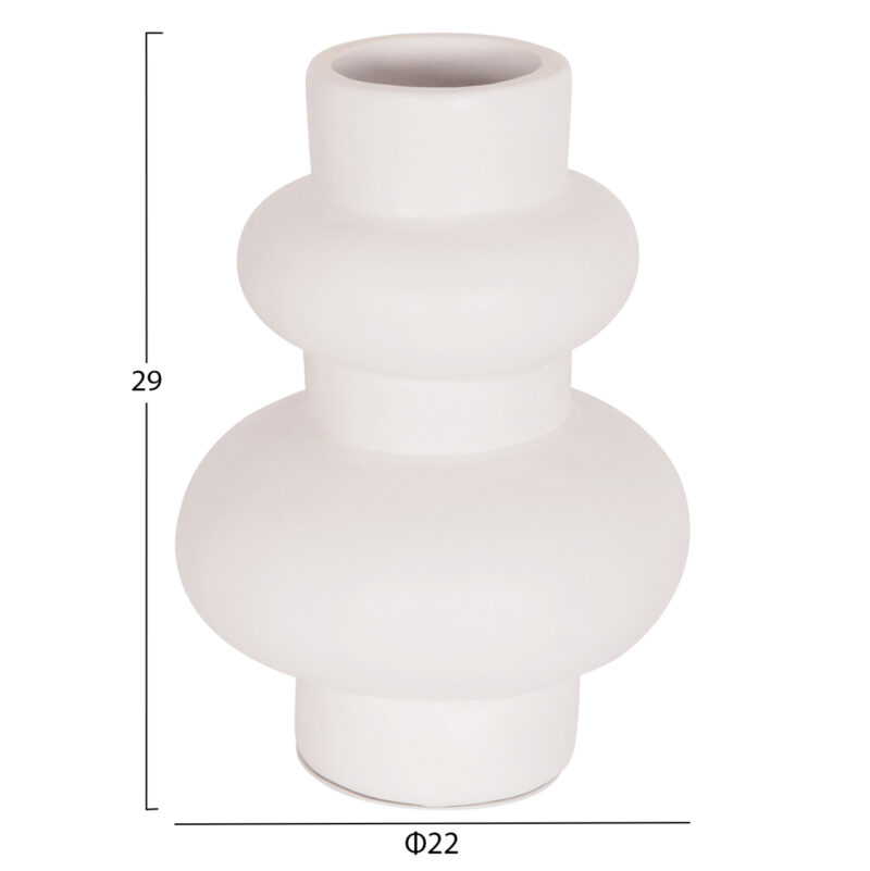 ΕΠΙΤΡΑΠΕΖΙΟ ΔΙΑΚΟΣΜΗΤΙΚΟ ΒΑΖΟ LEMA HM4664.02M ΤΕΡΑΚΟΤΑ ΣΕ ΛΕΥΚΟ--Φ22x29Υεκ.