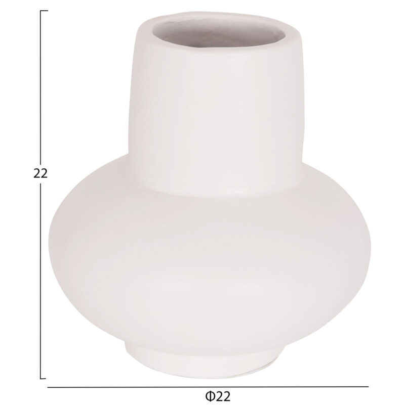 ΕΠΙΤΡΑΠΕΖΙΟ ΔΙΑΚΟΣΜΗΤΙΚΟ ΒΑΖΟ LEMA HM4664.02S ΤΕΡΑΚΟΤΑ ΣΕ ΛΕΥΚΟ--Φ22x22Υεκ.