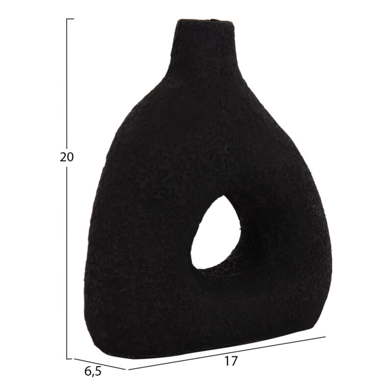 ΕΠΙΤΡΑΠΕΖΙΟ ΔΙΑΚΟΣΜΗΤΙΚΟ ΒΑΖΟ DECANT HM4667.01Μ ΤΕΡΑΚΟΤΑ ΣΕ ΜΑΥΡΟ--17x6.5x20Υεκ.