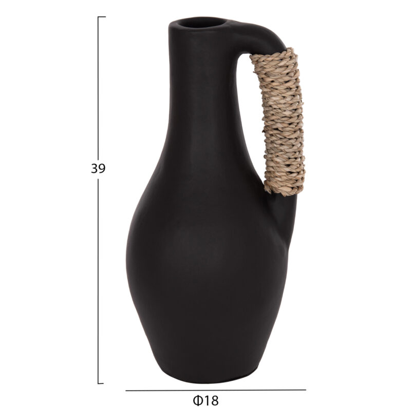 ΕΠΙΤΡΑΠΕΖΙΟ ΔΙΑΚΟΣΜΗΤΙΚΟ ΒΑΖΟ CAMMER HM4687.01L ΤΕΡΑΚΟΤΑ ΣΕ ΜΑΥΡΟ--Φ18x39Υεκ.