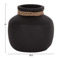 ΕΠΙΤΡΑΠΕΖΙΟ ΔΙΑΚΟΣΜΗΤΙΚΟ ΒΑΖΟ CAMMER HM4687.01S ΤΕΡΑΚΟΤΑ ΣΕ ΜΑΥΡΟ--Φ22x20Υεκ.