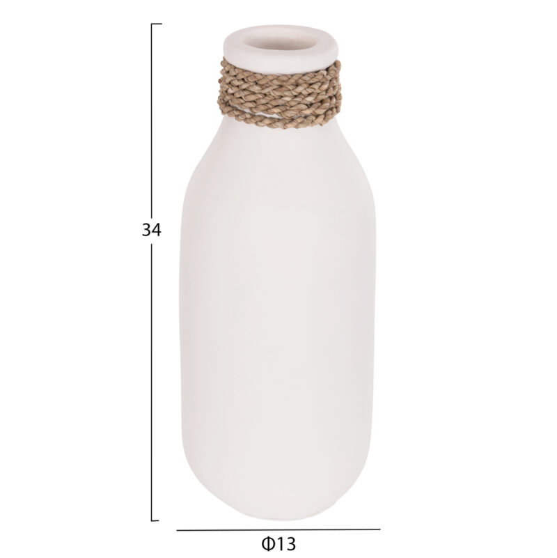 ΕΠΙΤΡΑΠΕΖΙΟ ΔΙΑΚΟΣΜΗΤΙΚΟ ΒΑΖΟ CAMMER HM4687.02M ΤΕΡΑΚΟΤΑ ΣΕ ΛΕΥΚΟ--Φ13x34Υεκ.