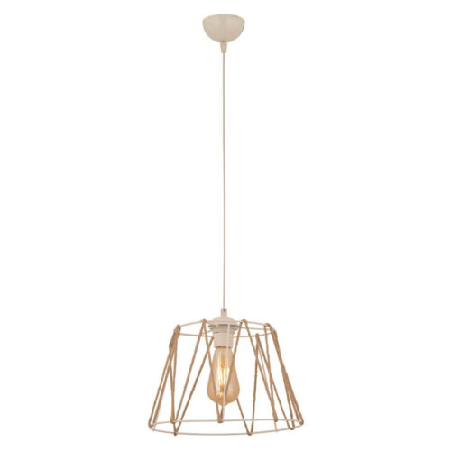 ΦΩΤΙΣΤΙΚΟ ΟΡΟΦΗΣ ΜΕΤΑΛΛΙΚΟ ΛΕΥΚΟ ΜΕ ΣΧΟΙΝΙ ΜΠΕΖ HM7566.03 Φ30x81Υ εκ.