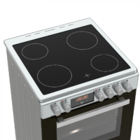 Κουζίνα Hyundai HCVC25V-7261V/S με κεραμικές εστίες, χωρητικότητα φούρνου 69L, 5 λειτουργίες ψησίματος και ενεργειακή κλάση Α