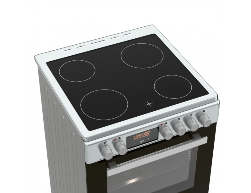 Κουζίνα Hyundai HCVC25V-7261V/S με κεραμικές εστίες, χωρητικότητα φούρνου 69L, 5 λειτουργίες ψησίματος και ενεργειακή κλάση Α