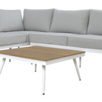 ΚΑΝΑΠΕΣ ΓΩΝΙΑ SABINE ΑΛΟΥΜΙΝΙΟΥ ΜΕ ΤΡΑΠΕΖΙ ΕΞ.ΧΩΡΟΥ ΛΕΥΚΟ HM5126.11