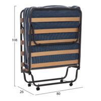 ΚΡΕΒΑΤΙ-ΡΑΝΤΖΟ ΙΤΑΛΙΑΣ SLADE HM604.03 ΜΕΤΑΛ. ΜΕ ΡΟΔΕΣ & ΣΤΡΩΜΑ 6,5εκ ΟΨΗ ΤΖΙΝ 80x183x37,5Yεκ