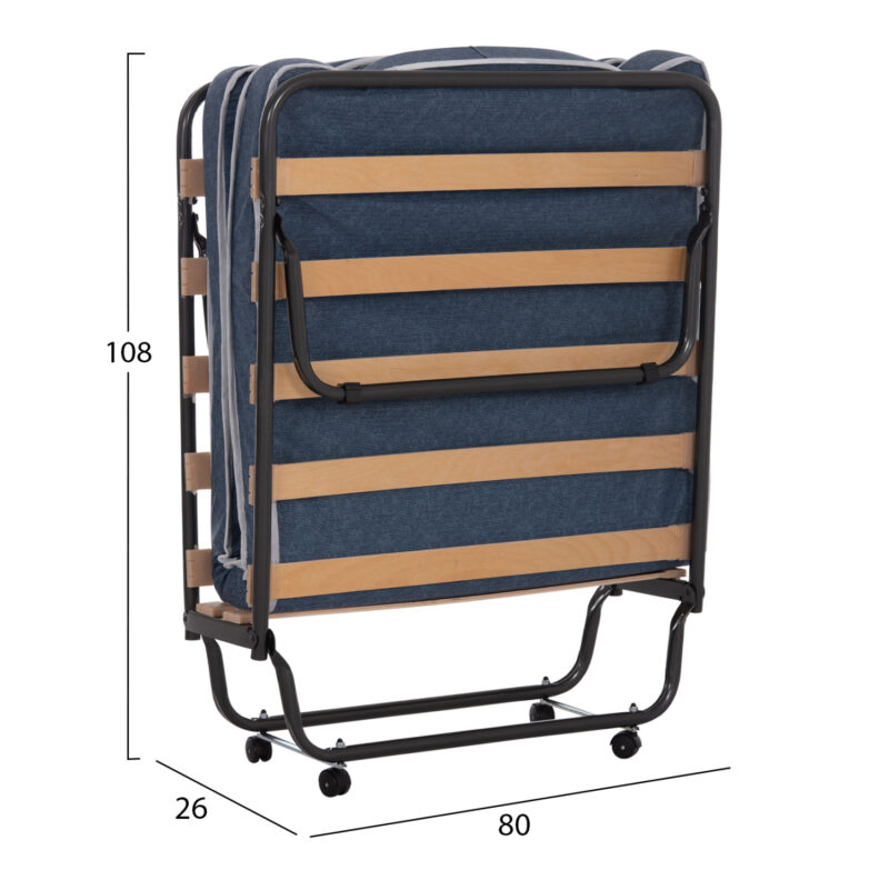 ΚΡΕΒΑΤΙ-ΡΑΝΤΖΟ ΙΤΑΛΙΑΣ SLADE HM604.03 ΜΕΤΑΛ. ΜΕ ΡΟΔΕΣ & ΣΤΡΩΜΑ 6,5εκ ΟΨΗ ΤΖΙΝ 80x183x37,5Yεκ