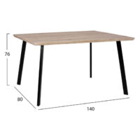 set-5tmch-trapezi-sonama-karekles-vaness-1 ΣΕΤ 5ΤΜΧ ΤΡΑΠΕΖΙ 140x80x76 cm SONAMA & ΚΑΡΕΚΛΕΣ VANESSA ΜΑΥΡΕΣ ΜΕΤΑΛΛΙΚΑ ΠΟΔΙΑ HM11037