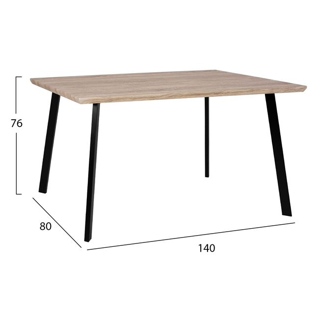 set-5tmch-trapezi-sonama-karekles-vaness-1 ΣΕΤ 5ΤΜΧ ΤΡΑΠΕΖΙ 140x80x76 cm SONAMA & ΚΑΡΕΚΛΕΣ VANESSA ΜΑΥΡΕΣ ΜΕΤΑΛΛΙΚΑ ΠΟΔΙΑ HM11037