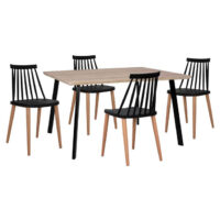 set-5tmch-trapezi-sonama-karekles-vaness ΣΕΤ 5ΤΜΧ ΤΡΑΠΕΖΙ 140x80x76 cm SONAMA & ΚΑΡΕΚΛΕΣ VANESSA ΜΑΥΡΕΣ ΜΕΤΑΛΛΙΚΑ ΠΟΔΙΑ HM11037