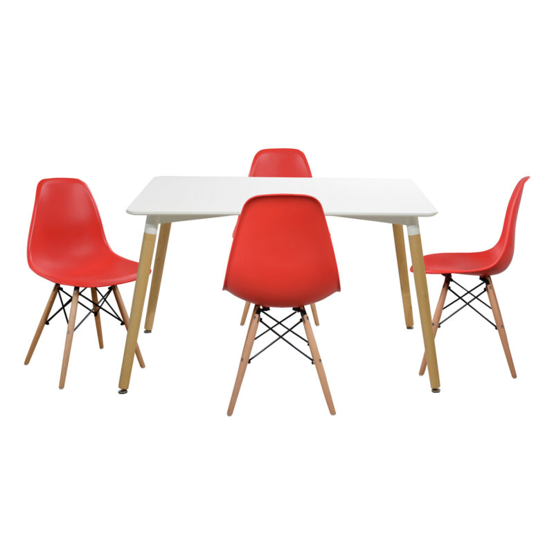 ΣΕΤ ΤΡΑΠΕΖΑΡΙΑ 5Τ ΤΡΑΠΕΖΙ MINIMAL 120x80x73 cm-TWIST ΚΟΚΚΙΝ HM10080.04