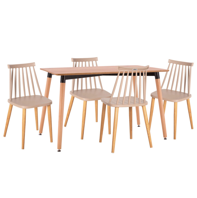 ΣΕΤ ΤΡΑΠΕΖΑΡΙΑΣ 5ΤΜΧ VANESSA HM21181 MDF TOP ΣΕ ΦΥΣΙΚΟ-ΣΚΕΛΕΤΟΣ ΣΕ ΦΥΣΙΚΟ