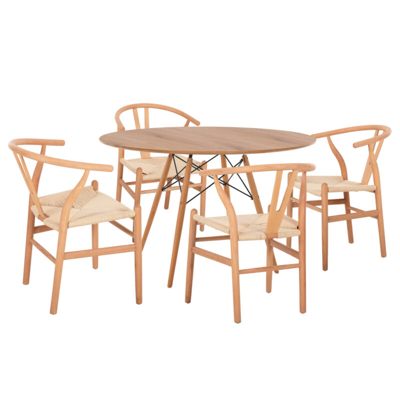 ΣΕΤ ΤΡΑΠΕΖΑΡΙΑΣ 5ΤΜΧ BRAVE HM21188 ΜΕ 4 ΚΑΡΕΚΛΕΣ & ΣΤΡΟΓΓΥΛΟ ΤΡΑΠΕΖΙ