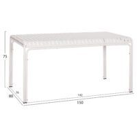 ΤΡΑΠΕΖΙ ΑΛΟΥΜΙΝΙΟΥ RACHEL HM6339.02 ΛΕΥΚΟ 150x80x75Υεκ.