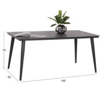 ΤΡΑΠΕΖΙ ΑΛΟΥΜΙΝΙΟΥ ΟΡΘΟΓΩΝΙΟ HIGER HM6291.01 ΓΚΡΙ 160x90x78Υεκ.