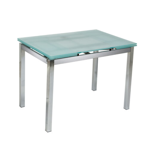 100-037 Τραπέζι Glamour 100 Αμμοβολή 100(150) x 65 x 75 Μέταλλο, Γυαλί 100-037