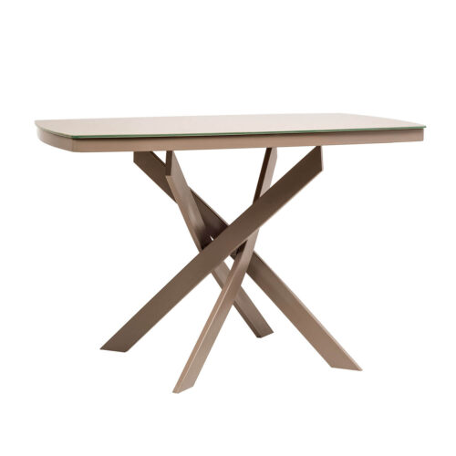 Τραπέζι Orion 120 Μόκα 120 x 75 x 75 Μέταλλο, Γυαλί 100-079