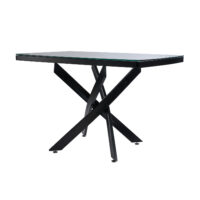 Tραπέζι Orion 120 Μαύρο με Διάφανη επιφάνεια 120 x 75 x 75 Μέταλλο, Γυαλί 100-088
