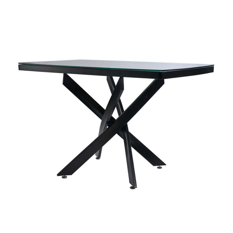 Tραπέζι Orion 120 Μαύρο με Διάφανη επιφάνεια 120 x 75 x 75 Μέταλλο, Γυαλί 100-088