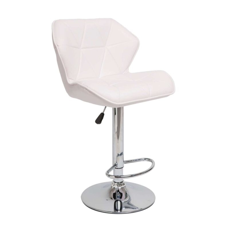 Σκαμπό Comfort Λευκό 53 x 52 x 91-111 Χρώμιο, Τεχνόδερμα PU 200-016