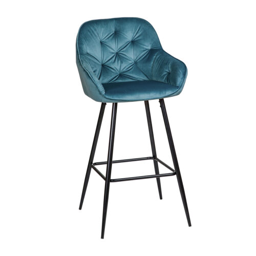 200-096 Σκαμπό Dot Πετρόλ 53 x 55 x 107 Βελούδο, Μέταλλο 200-096