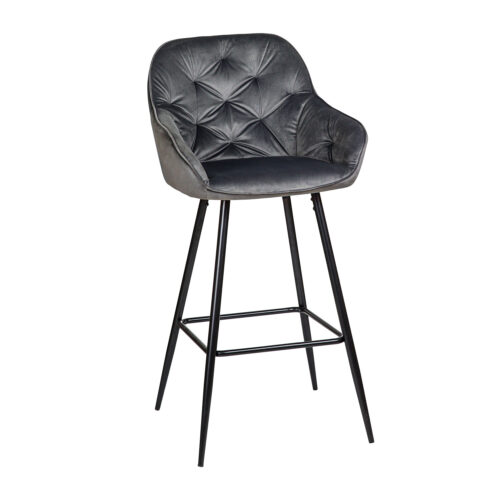 200-097 Σκαμπό Dot Γκρι 53 x 55 x 107 Βελούδο, Μέταλλο 200-097