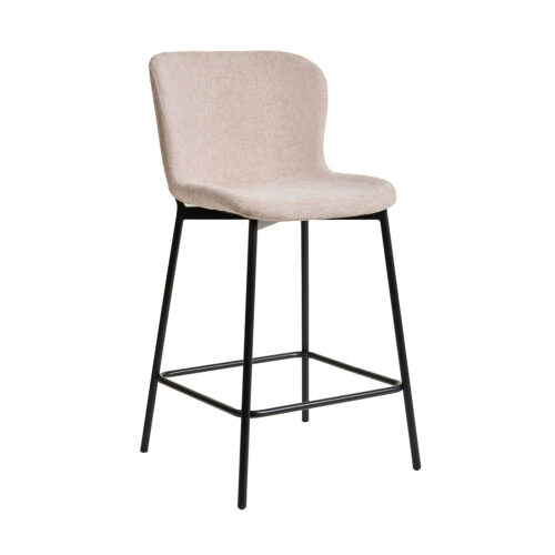 200-125_1 Σκαμπό Melina-Bar μπεζ 55 x 48 x 95 Μέταλλο, Ύφασμα 200-125