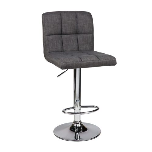 200023 Σκαμπό King Fabric Γκρι 44 x 53 x 91-112 Ύφασμα, Χρώμιο 200-023