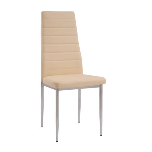 Καρέκλα Patricia Εκρού 40 x 39 x 96 Χρώμιο, Τεχνόδερμα PU 300-075