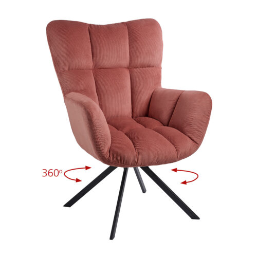 Πολυθρόνα Hilda Σάπιο Μήλο 62 x 72 x 88 Βελούδο, Μέταλλο 300-226