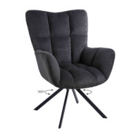 300-259_2 Πολυθρόνα Hilda Γκρι 62 x 72 x 88 Βελούδο, Μέταλλο 300-259