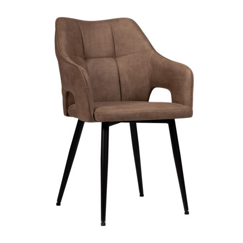 300-303 Πολυθρόνα Valeria Special Μόκα 55 x 60 x 86.5 Μέταλλο, Ύφασμα 300-303